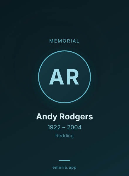 Memorial portrait of Andy Rodgers