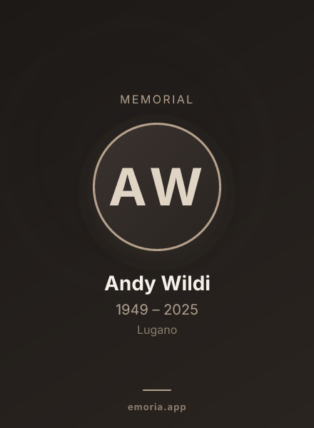 Memorial portrait of Andy Wildi