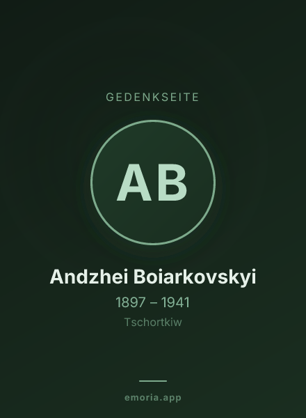 Gedenkportrait von Andzhei Boiarkovskyi