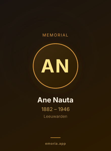 Memorial portrait of Ane Nauta