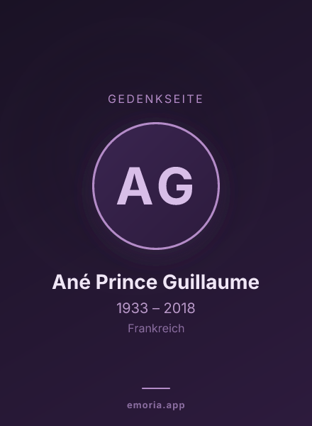 Gedenkportrait von Ané Prince Guillaume
