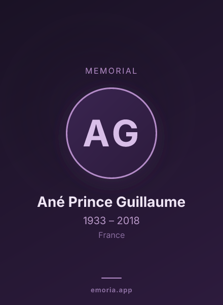 Memorial portrait of Ané Prince Guillaume