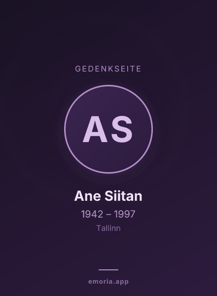 Gedenkportrait von Ane Siitan