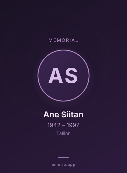 Memorial portrait of Ane Siitan