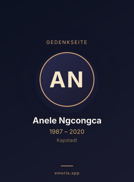 Gedenkportrait von Anele Ngcongca