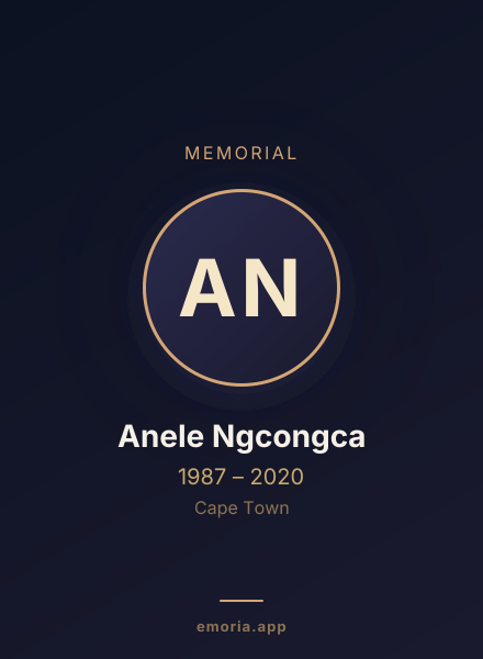 Memorial portrait of Anele Ngcongca