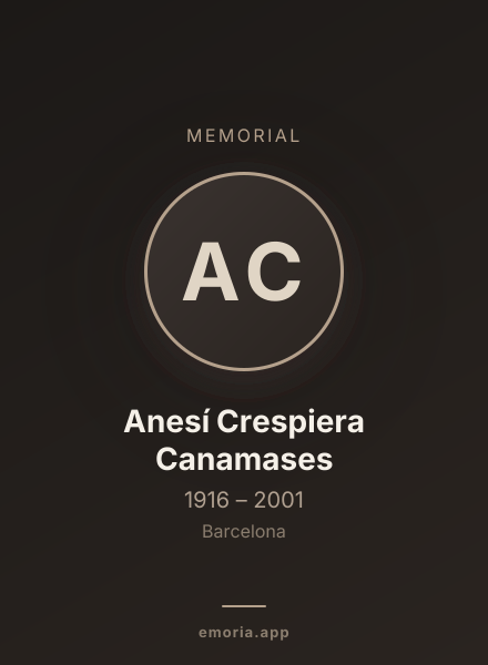 Memorial portrait of Anesí Crespiera Canamases