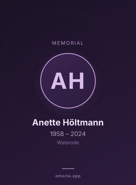Memorial portrait of Anette Höltmann