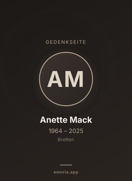 Gedenkportrait von Anette Mack
