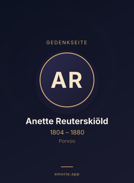Gedenkportrait von Anette Reuterskiöld