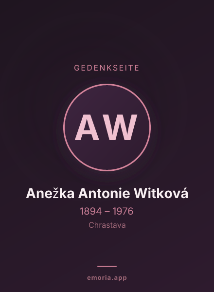 Gedenkportrait von Anežka Antonie Witková