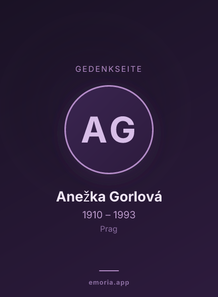 Gedenkportrait von Anežka Gorlová