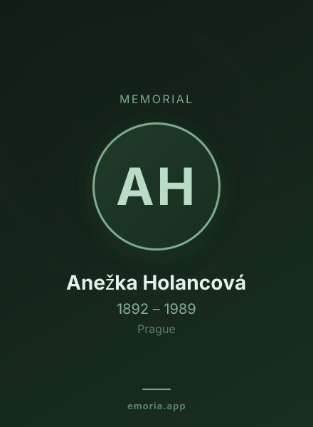 Memorial portrait of Anežka Holancová