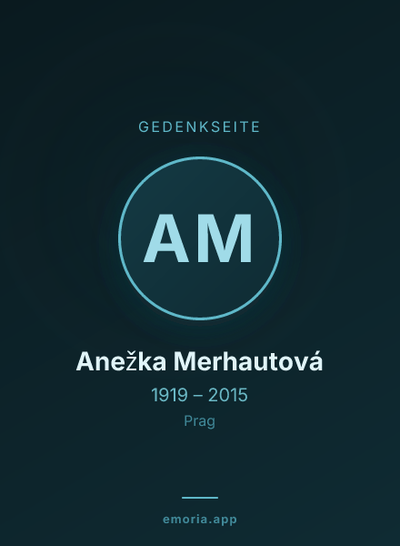 Gedenkportrait von Anežka Merhautová