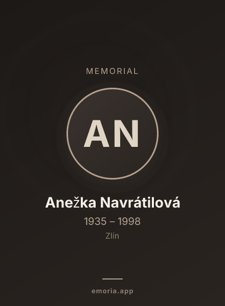 Memorial portrait of Anežka Navrátilová