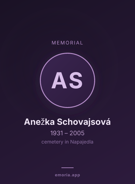 Memorial portrait of Anežka Schovajsová