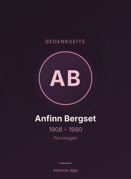 Gedenkportrait von Anfinn Bergset