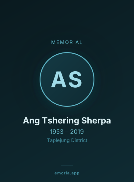 Memorial portrait of Ang Tshering Sherpa