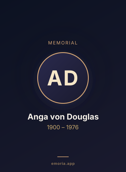 Memorial portrait of Anga von Douglas