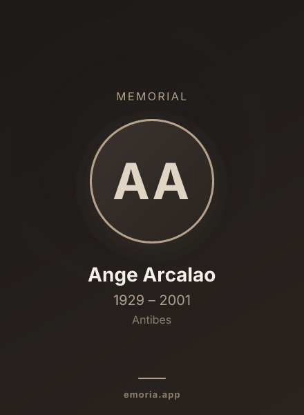 Memorial portrait of Ange Arcalao