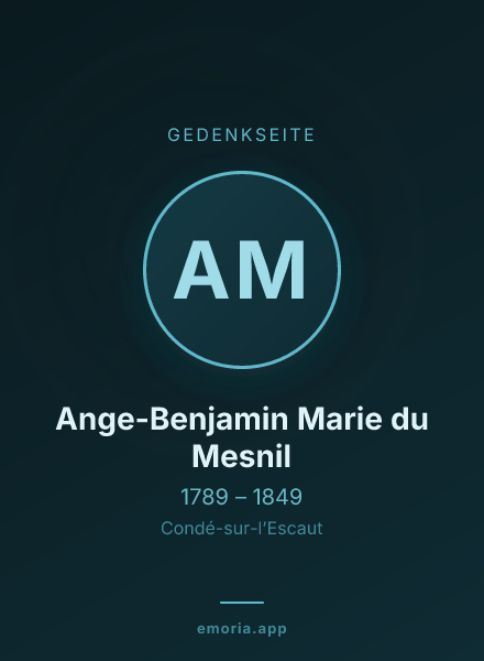 Gedenkportrait von Ange-Benjamin Marie du Mesnil