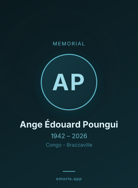 Memorial portrait of Ange Édouard Poungui
