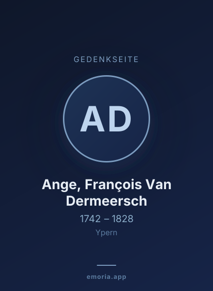 Gedenkportrait von Ange, François Van Dermeersch