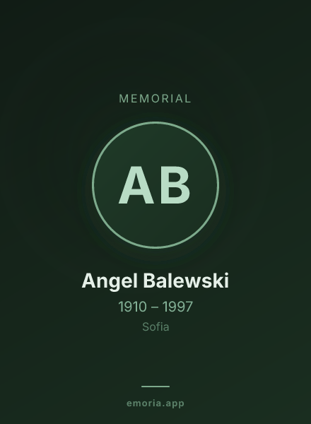 Memorial portrait of Angel Balewski