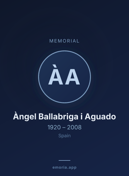 Memorial portrait of Àngel Ballabriga i Aguado