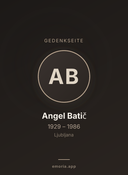 Gedenkportrait von Angel Batič