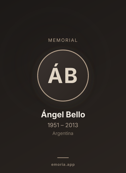 Memorial portrait of Ángel Bello