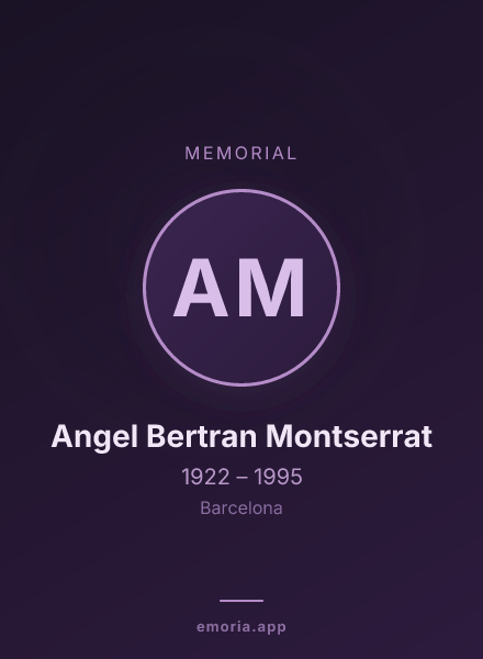 Memorial portrait of Angel Bertran Montserrat