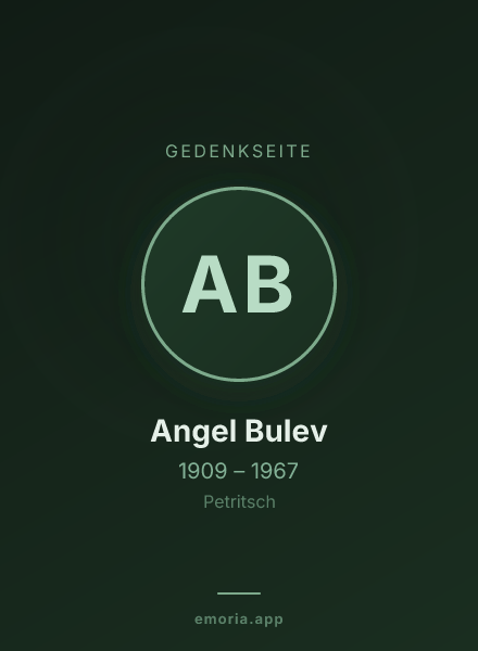 Gedenkportrait von Angel Bulev