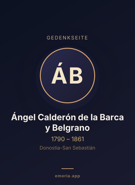 Gedenkportrait von Ángel Calderón de la Barca y Belgrano