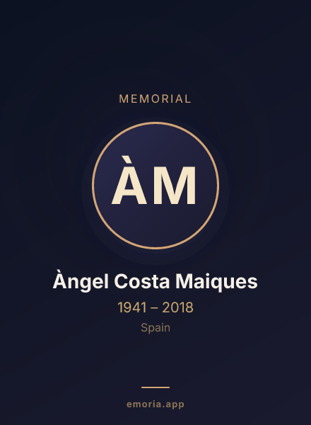 Memorial portrait of Àngel Costa Maiques
