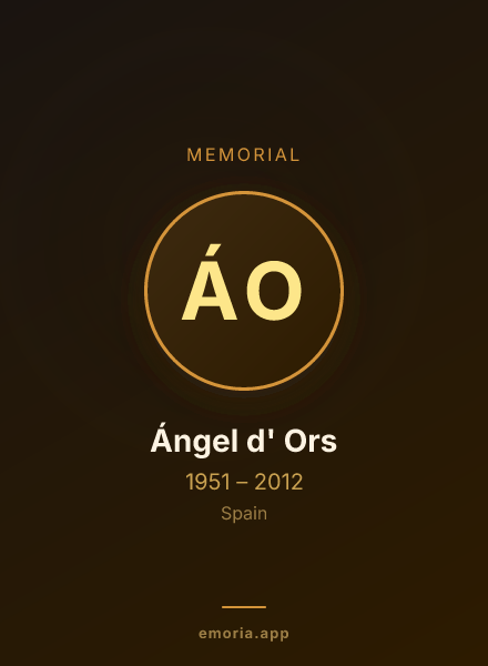 Memorial portrait of Ángel d' Ors