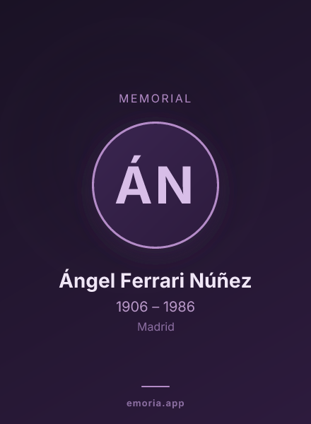 Memorial portrait of Ángel Ferrari Núñez