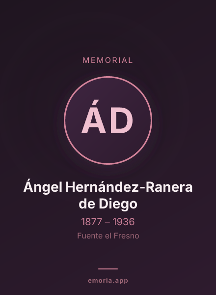 Memorial portrait of Ángel Hernández-Ranera de Diego