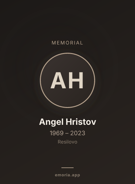 Memorial portrait of Angel Hristov