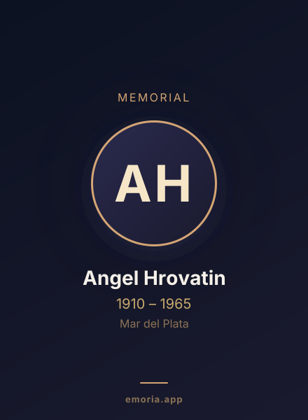 Memorial portrait of Angel Hrovatin
