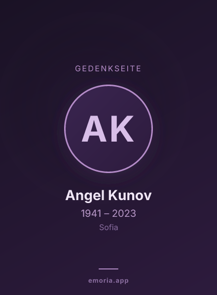 Gedenkportrait von Angel Kunov
