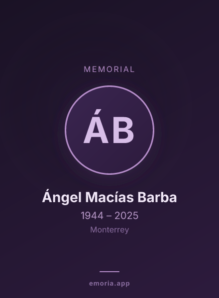 Memorial portrait of Ángel Macías Barba