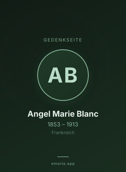 Gedenkportrait von Angel Marie Blanc