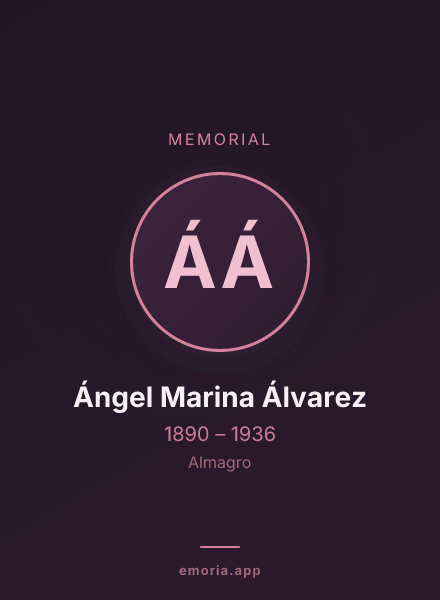 Memorial portrait of Ángel Marina Álvarez