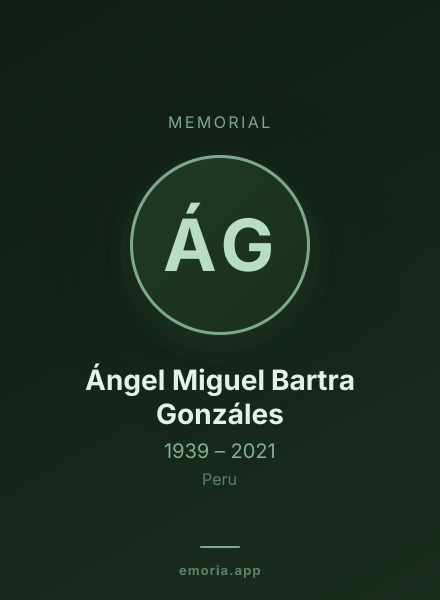 Memorial portrait of Ángel Miguel Bartra Gonzáles