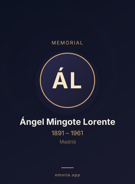 Memorial portrait of Ángel Mingote Lorente