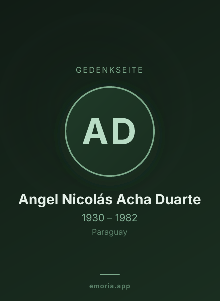 Gedenkportrait von Angel Nicolás Acha Duarte