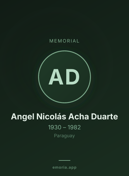 Memorial portrait of Angel Nicolás Acha Duarte