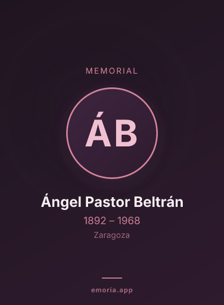 Memorial portrait of Ángel Pastor Beltrán