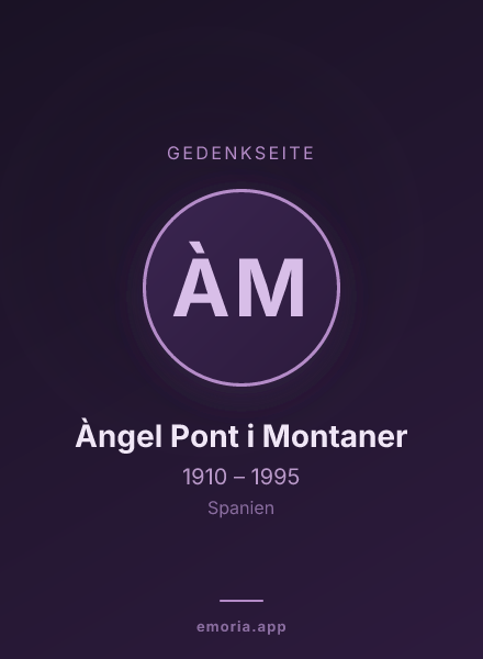 Gedenkportrait von Àngel Pont i Montaner
